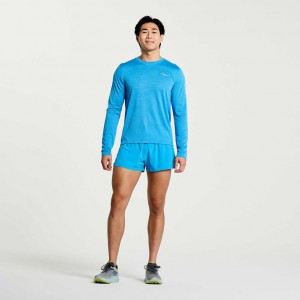 Férfi Saucony Stopwatch Long Sleeve Póló Kék | HUNGARY LGQJF