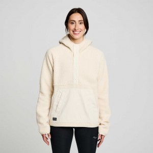 Női Saucony Recovery Sherpa Pullover Kapucnis Pulóver Bézs | HUNGARY JYIZV