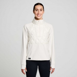 Női Saucony Solstice Oysterpuff 1/2 Zip Pulóver Fehér | HUNGARY XUBAP