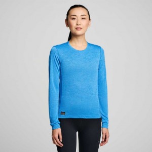 Női Saucony Stopwatch Long Sleeve Póló Kék | HUNGARY TMXFG