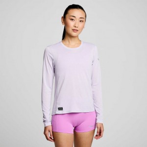 Női Saucony Stopwatch Long Sleeve Póló Lila | HUNGARY PJBWX