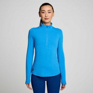 Női Saucony Triumph 3D 1/2 Zip Pulóver Kék | HUNGARY MSDKC