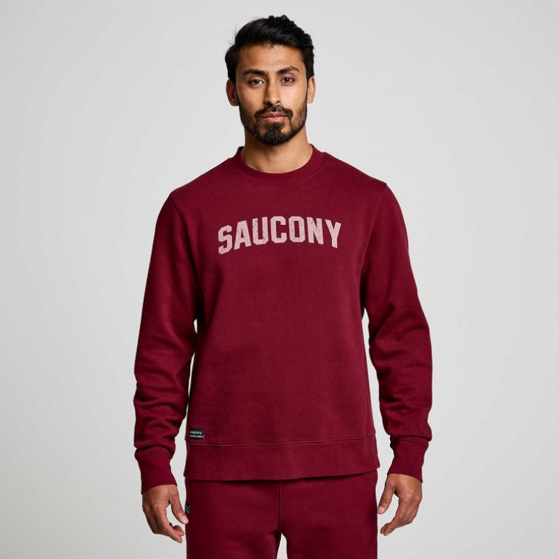 Férfi Saucony Recovery Crew Pulóver Piros | HUNGARY TJYNW