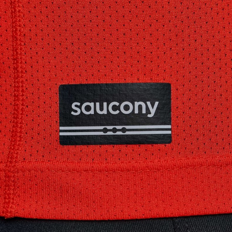 Férfi Saucony Stopwatch Rövid Sleeve Póló Narancssárga | HUNGARY GTNDK