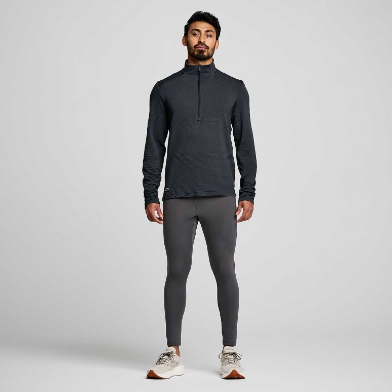 Férfi Saucony Triumph 3D 1/2 Zip Pulóver Fekete | HUNGARY USLCB