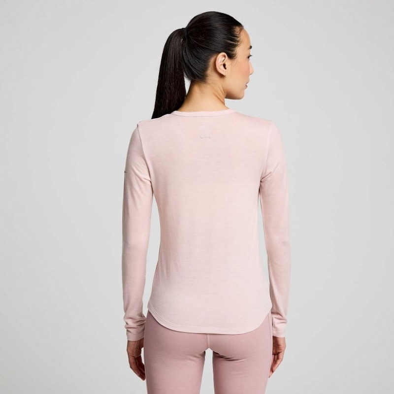 Női Saucony Peregrine Merino Long Sleeve Póló Rózsaszín | HUNGARY BPUCT