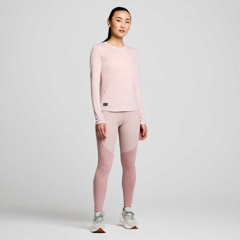 Női Saucony Peregrine Merino Long Sleeve Póló Rózsaszín | HUNGARY BPUCT