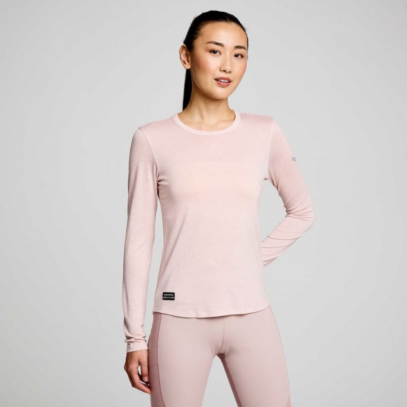 Női Saucony Peregrine Merino Long Sleeve Póló Rózsaszín | HUNGARY BPUCT