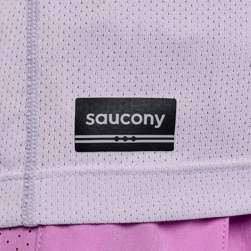 Női Saucony Stopwatch Graphic Rövid Sleeve Póló Lila | HUNGARY VNASU